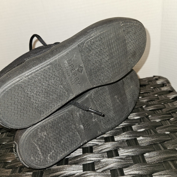 Sperry Black Canvas Kids Sneakers Size 1.5M - Picture 5 of 7